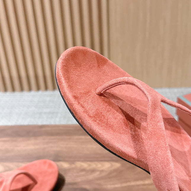 LP 26S THONG SANDALS IN CORAL PINK SUEDE