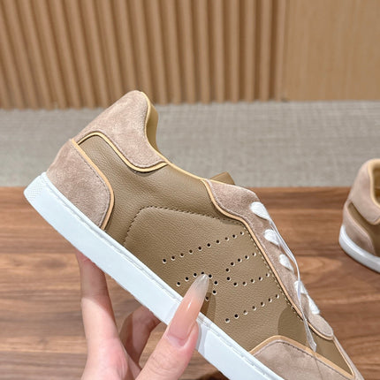 HM 26S GET SNEAKERS IN SAND BEIGE CALFSKIN MIX SUEDE STYLE 2