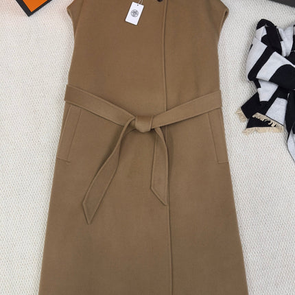 HERMES 25S LONG SLEEVELESS CASHMERE VEST 189
