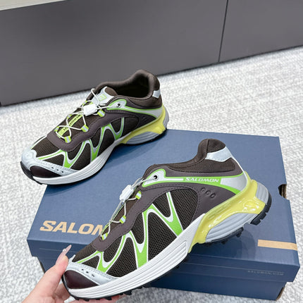 ALO 25S SALOMON XT WHISPER 40 MM IN BLACK AND GREEN MESH FABRIC