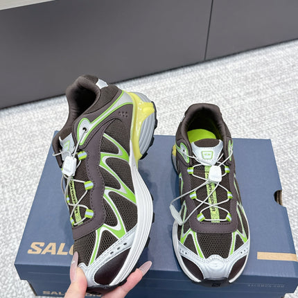 ALO 25S SALOMON XT WHISPER 40 MM IN BLACK AND GREEN MESH FABRIC