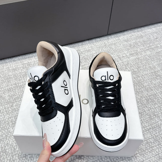 ALO 25S SNEAKER IN BLACK AND WHITE LAMBSKIN