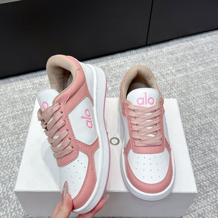 ALO 25S SNEAKER IN PINK AND WHITE LAMBSKIN