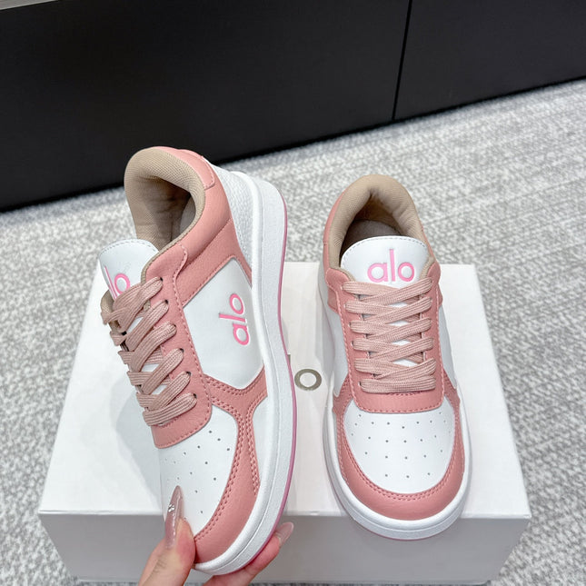ALO 25S SNEAKER IN PINK AND WHITE LAMBSKIN