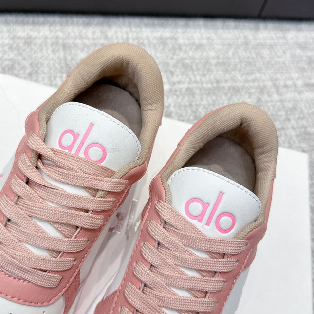 ALO 25S SNEAKER IN PINK AND WHITE LAMBSKIN