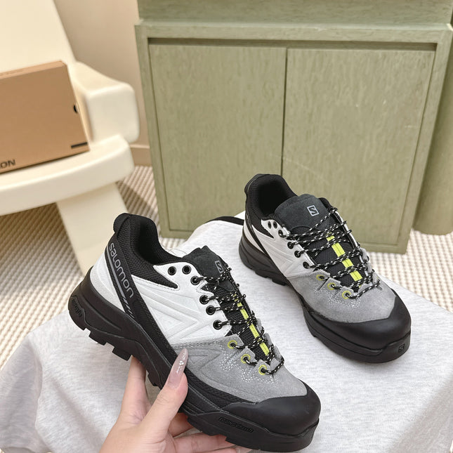 ALO 25S SALOMON X-ALP LTR SNEAKER IN GREY AND WHITE SUEDE
