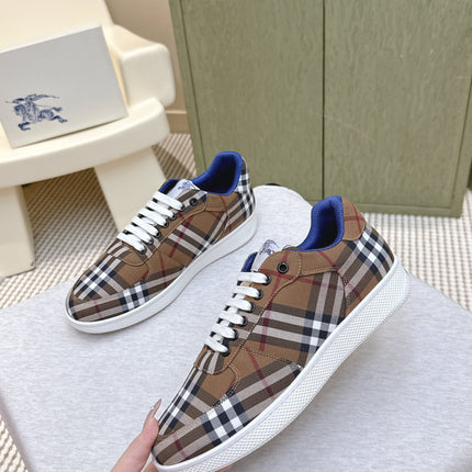 BURBERRY 26S PLAID TERRACE SNEAKERS IN BROWN CANVAS STYLE 12