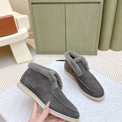 LP 25S SUMMER CHARMS WALK LOAFERS IN SMOKE GREY SUEDE AND FLEECE