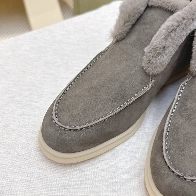 LP 25S SUMMER CHARMS WALK LOAFERS IN SMOKE GREY SUEDE AND FLEECE