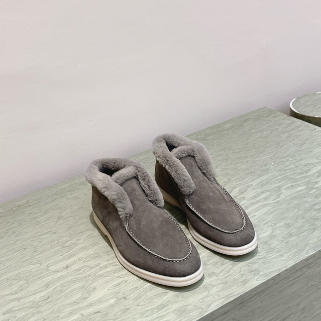 LP 25S SUMMER CHARMS WALK LOAFERS IN SMOKE GREY SUEDE AND FLEECE