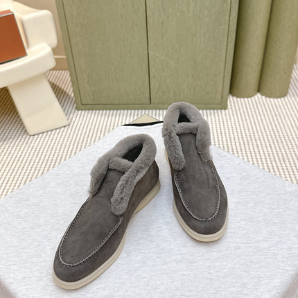 LP 25S SUMMER CHARMS WALK LOAFERS IN SMOKE GREY SUEDE AND FLEECE