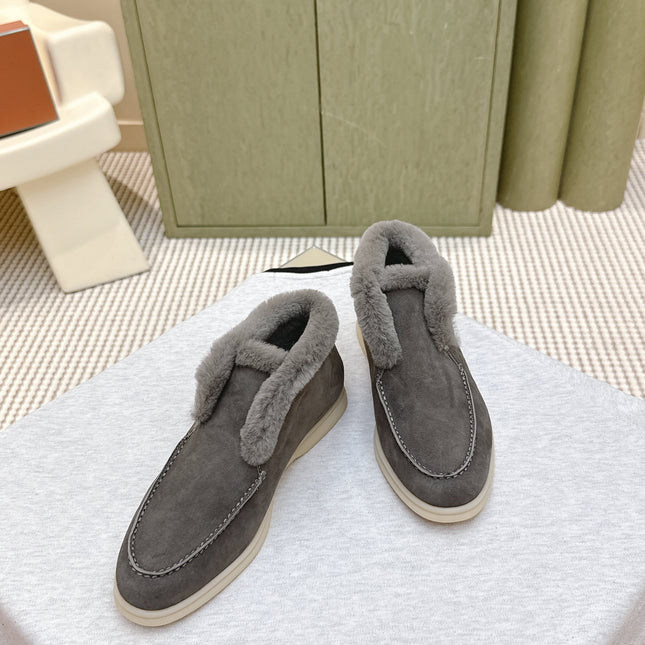 LP 25S SUMMER CHARMS WALK LOAFERS IN SMOKE GREY SUEDE AND FLEECE