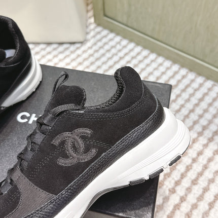 CHANEL 25S LUXURY SNEAKERS IN BLACK CALFSKIN AND SUEDE