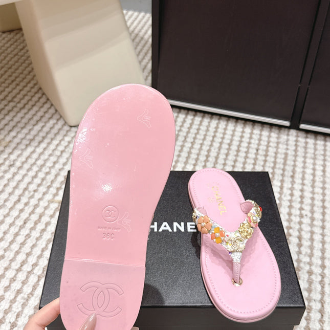 CHANEL 26S FLIP-FLOPS IN LIGHT PINK CALFSKIN