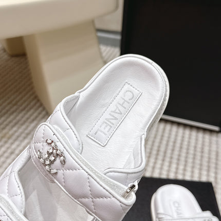 CHANEL 26S SANDALS IN WHITE CALFSKIN