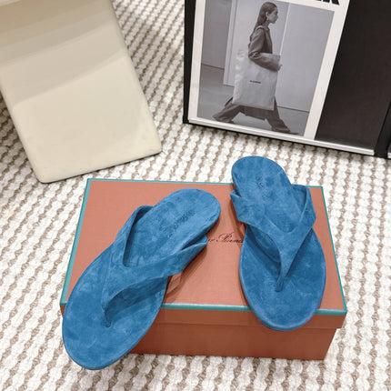LP 26S THONG SANDALS IN TURQUOISE BLUE SUEDE
