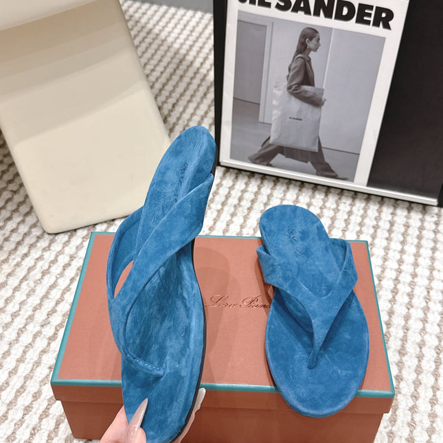 LP 26S THONG SANDALS IN TURQUOISE BLUE SUEDE