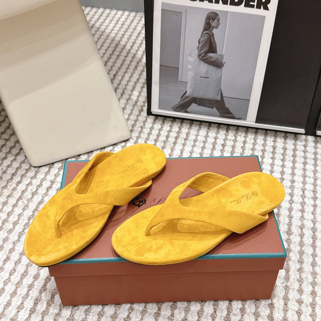 LP 26S THONG SANDALS IN TURMERIC YELLOW SUEDE