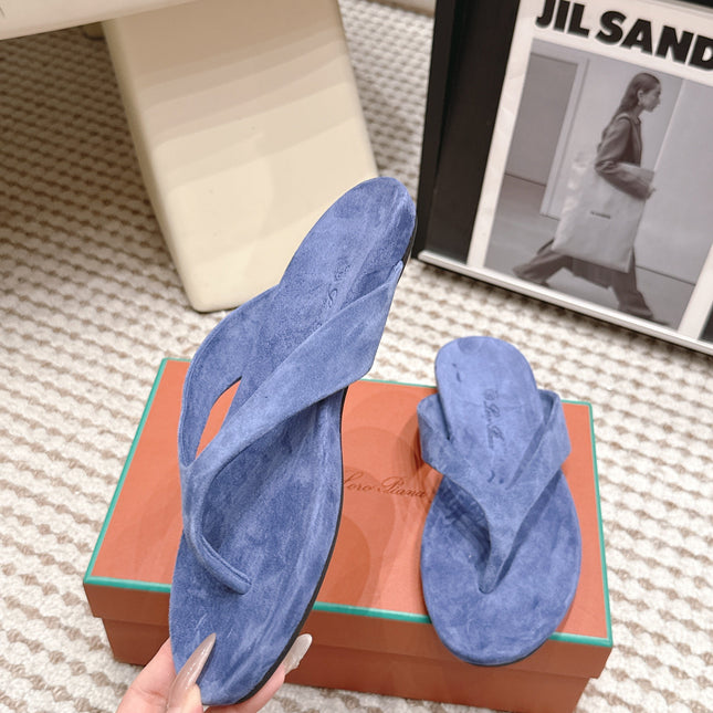 LP 26S THONG SANDALS IN PERIWINKLE BLUE SUEDE