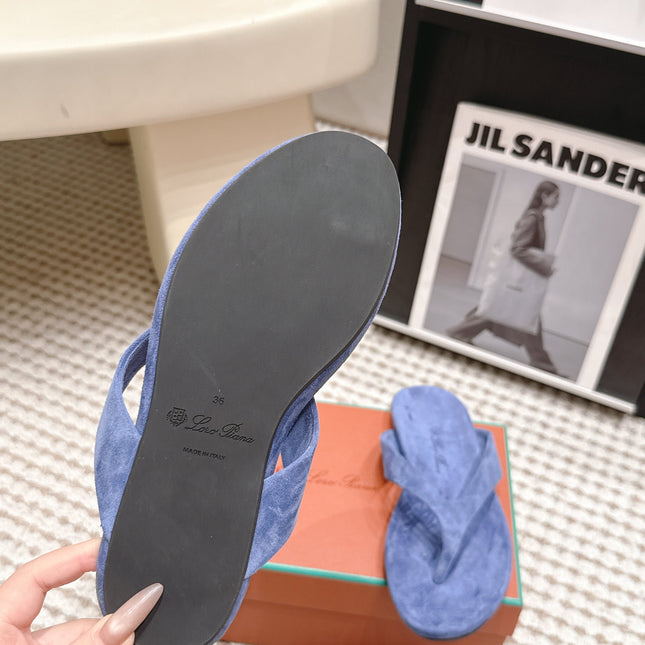 LP 26S THONG SANDALS IN PERIWINKLE BLUE SUEDE