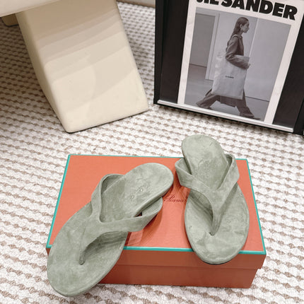 LP 26S THONG SANDALS IN SAGE GREEN SUEDE
