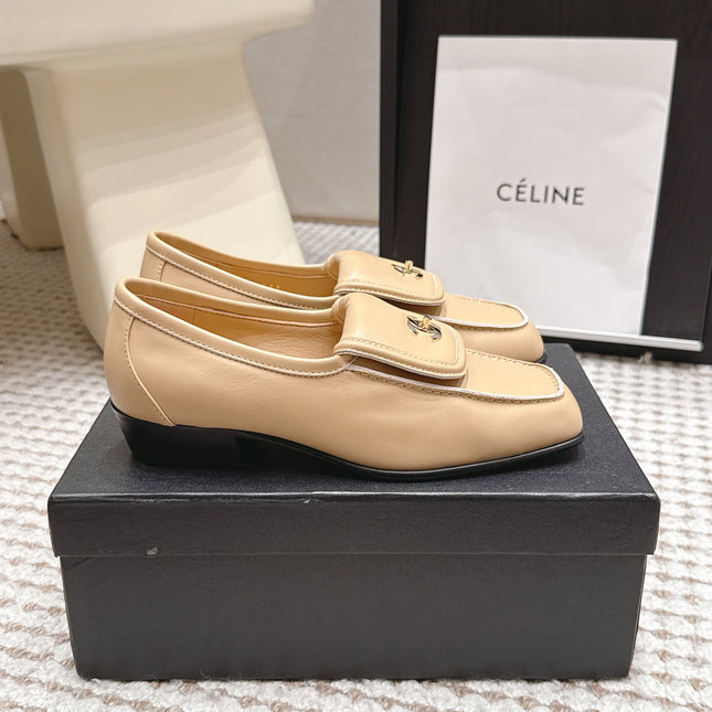 CHANEL 26S LOAFERS IN BEIGE CALFSKIN WITH GOLD-TONE CC LOGO