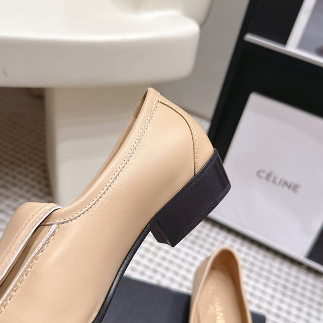 CHANEL 26S LOAFERS IN BEIGE CALFSKIN WITH GOLD-TONE CC LOGO