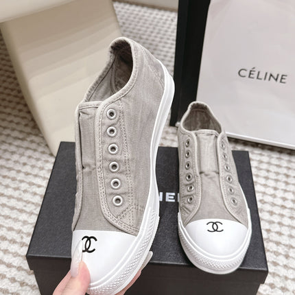 CHANEL 26S SNEAKERS IN LIGHT GREY CANVAS