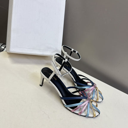 CELINE 26S HIGH-HEEL SANDALS 60 MM IN MULTICOLOR CALFSKIN