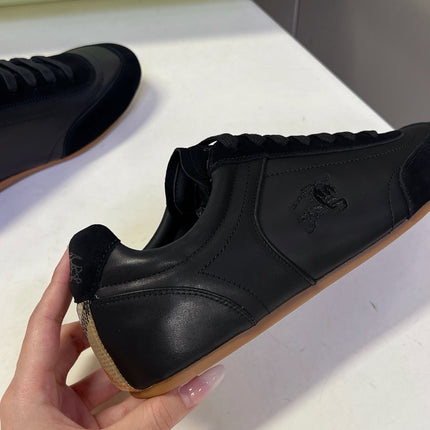 BURBERRY 26S LOW TOP SNEAKERS IN BLACK CALFSKIN AND SUEDE