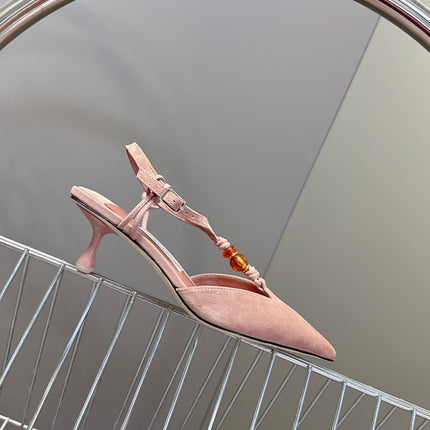 JIMMY CHOO 26S HIGH HEELS 50 MM IN DUSTY PINK SUEDE