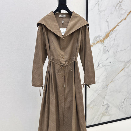 HERMES 26S LONG COAT DRESS 518