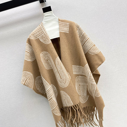 HERMES 25S JACQUARD CAPE COAT 321