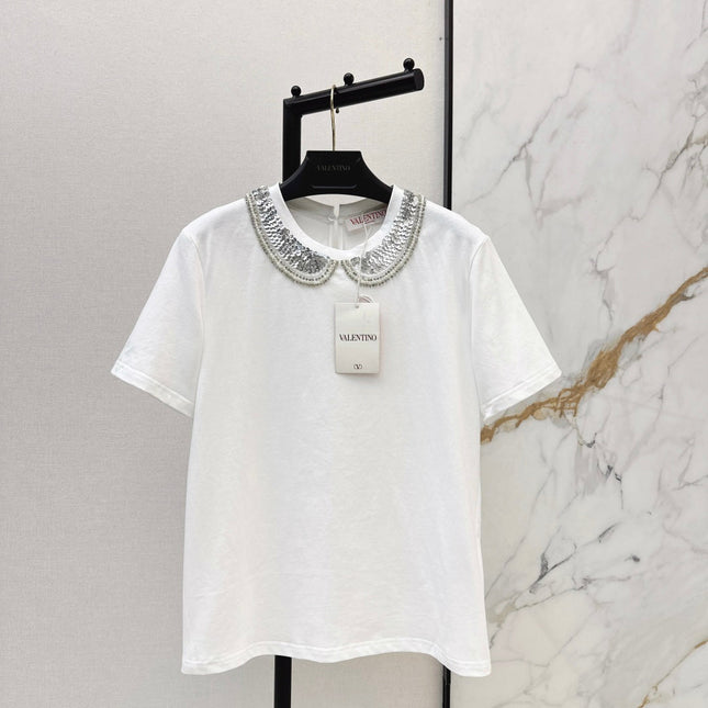 VALENTINO 26S PETER PAN COLLAR T-SHIRT STYLE 48