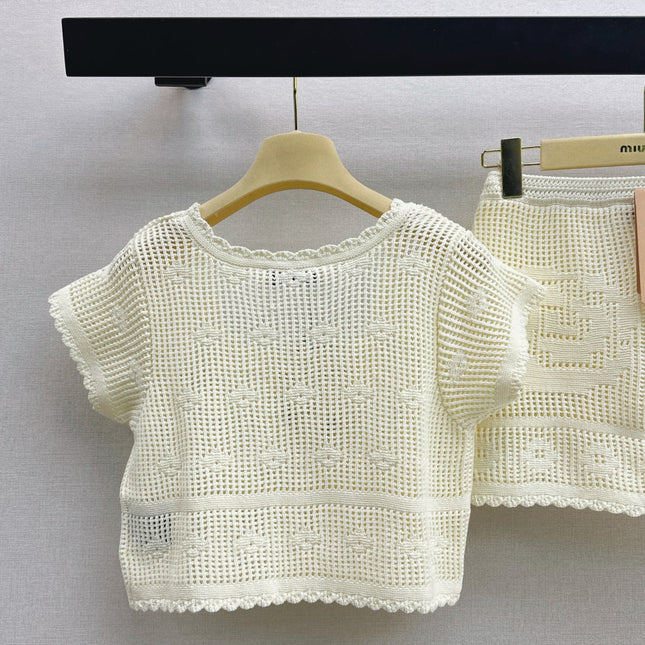 MIUMIU 26S KNIT TOP AND SKIRT SET STYLE 1042