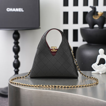 CHANEL 26S SHOPPING BAG MEDIUM 23 IN BLACK LAMBSKIN GOLD HARDWARE