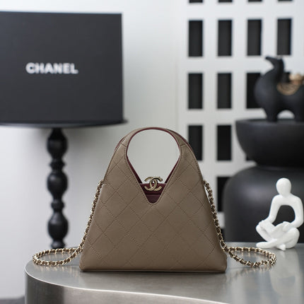 CHANEL 26S SHOPPING BAG MEDIUM 23 IN BROWN LAMBSKIN GOLD HARDWARE