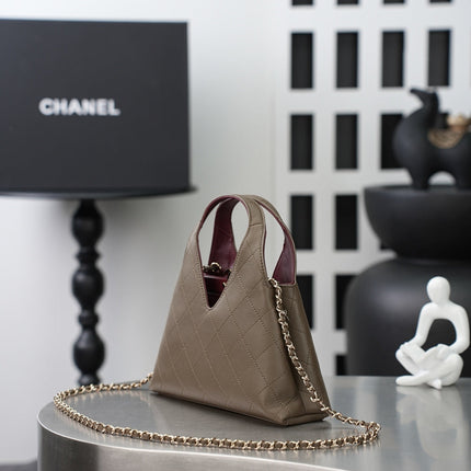 CHANEL 26S SHOPPING BAG MEDIUM 23 IN BROWN LAMBSKIN GOLD HARDWARE