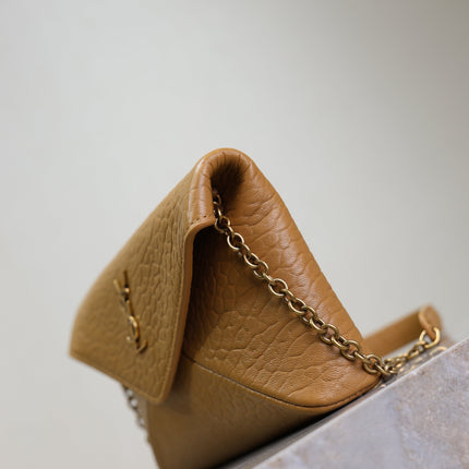YSL 25S CALYPSO MINI 19 IN CARAMEL LAMBSKIN GOLD HARDWARE