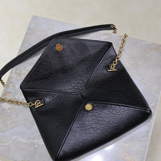 YSL 25S CALYPSO MINI 19 IN BLACK LAMBSKIN GOLD HARDWARE