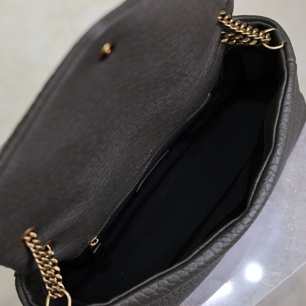 YSL 25S CALYPSO 30 IN DARK OLIVE GRAINED CALFSKIN GOLD HARDWARE