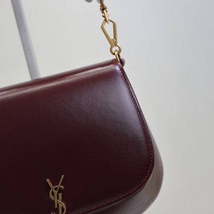 YSL 25S MINI VOLTAIRE 21 IN ROUGE CABERNET CALFSKIN SAINT LAURENT GOLD HARDWARE