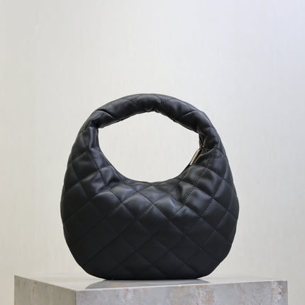 YSL 25S ICARINO 17 IN BLACK QUILTED CALFSKIN GOLD HARDWARE