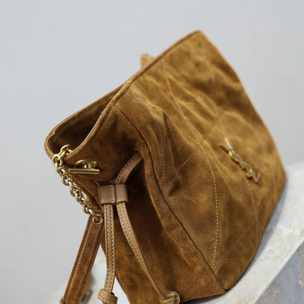 JAMIE MEDIUM POCHON 26 IN BROWN SUEDE GOLD HARDWARE