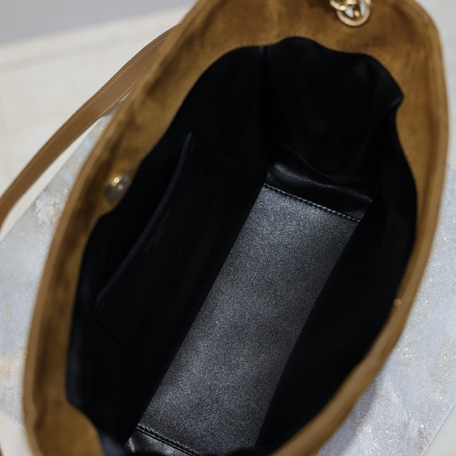 JAMIE MEDIUM POCHON 26 IN BROWN SUEDE GOLD HARDWARE
