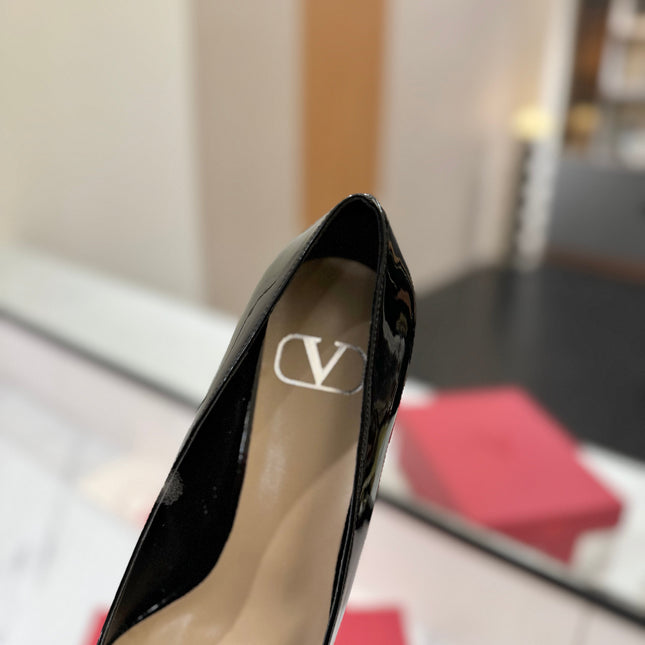 VALENTINO 26S HIGH HEELS 75 MM IN BLACK PATENT CALFSKIN