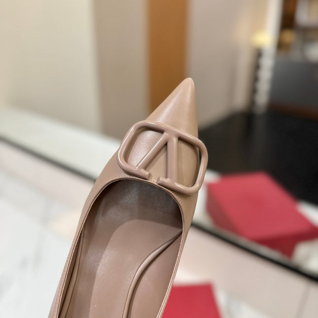 VALENTINO 26S HIGH HEELS 45 MM IN BEIGE SMOOTH CALFSKIN