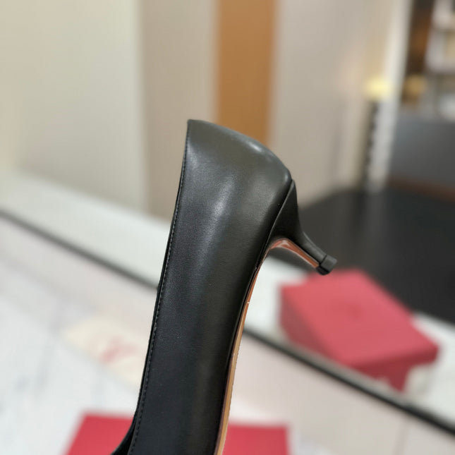 VALENTINO 26S HIGH HEELS 45 MM IN BLACK SMOOTH CALFSKIN