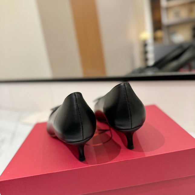 VALENTINO 26S HIGH HEELS 45 MM IN BLACK SMOOTH CALFSKIN
