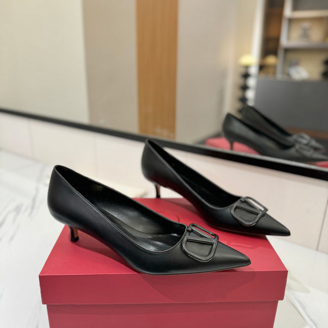 VALENTINO 26S HIGH HEELS 45 MM IN BLACK SMOOTH CALFSKIN